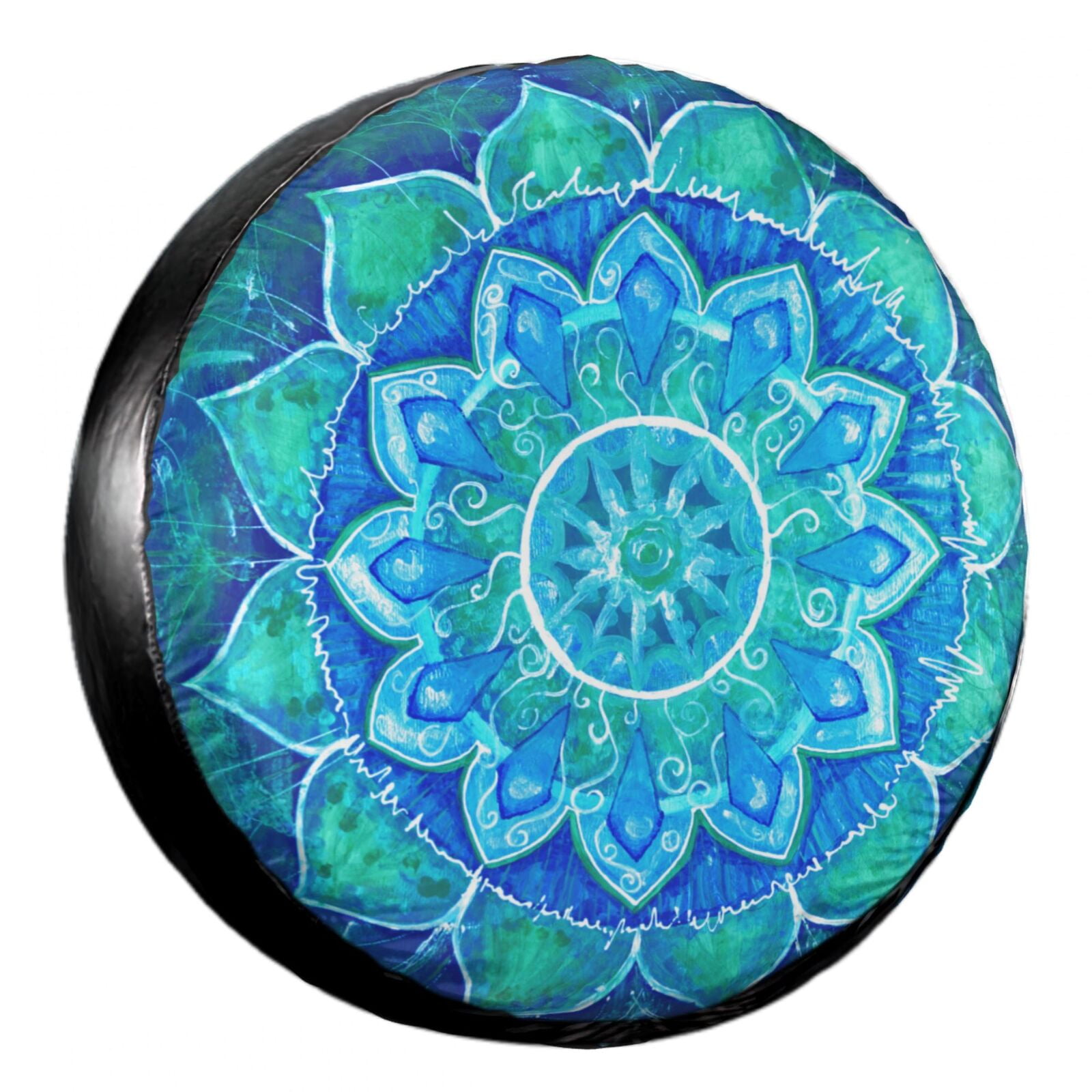 KAKALAD Abstract blue mandala of vishuddha chakra Spare Tire Cover Wheel  Protectors Weatherproof Universal Dust-Proof for Trailer Rv SUV Truck  Camper Travel Trailer Accessories 16 Inch