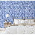 thumbnail image 5 of S4sassy Self Adhesive Wallpaper, Palm Frond Wallpaper, Blue Removable DIY Vinyl Wall Covering, Textured Peel and Stick Contact Paper for Entryway accent wall, Easy Home Decor Solution (25"x120" inch), 5 of 9