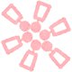 thumbnail image 2 of 3 pares de pendientes de gota trapezoidal hueca geométrica rosa que cuelga joyería de oreja de moda, 2 of 14