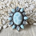 thumbnail image 2 of Lari-mar With Moonstone Ring, 925 Sterling Pure Silver Ring, Handmade Ring, Silver Band Ring, Statement Ring, Anniversary Gift For Her,....., 2 of 3