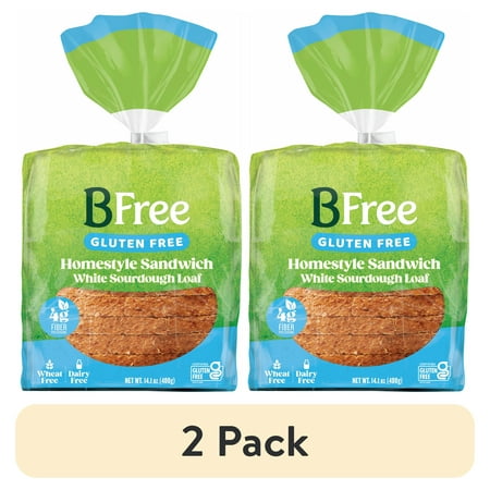 (2 pack) BFree Foods, Gluten Free, Homestyle Sandwich White Sourdough Loaf, 14.1oz, 1 loaf