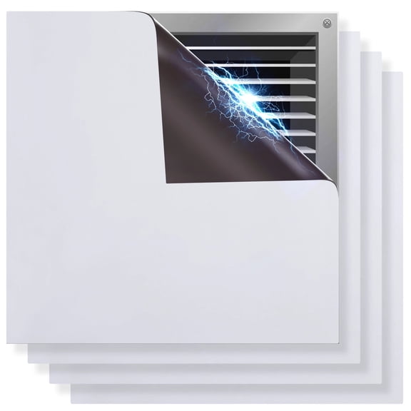 4 Pcs Square Magnetic Vent Covers, 12x12" Magnetic Cover for Temperature Control & Noise Reduction, Flexible Vent Blockers for Ceiling, Floor, Register, Heater, HVAC Vents