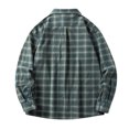 thumbnail image 3 of BVnarty Plaid Shirts for Men Plaid Men's Shirt Loose Fit Long Sleeve Turndown Collar Casual Top with Pocket for Daily Wear, Spring and Winter Fashion, 3 of 3