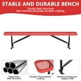 thumbnail image 4 of Bstjewey 8ft Powder-Coated Steel Park Bench, Outdoor Heavy Duty Metal Backless Bench with Portable Frame, Commercial Bench for Mall, Store, Patio, Red, 4 of 6