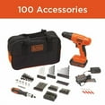 thumbnail image 4 of BLACK+DECKER 20V MAX* POWERCONNECT Trousse de Perceuse Sans Fil avec Ensemble de Forets et Prises, Trousse d'Outils 100 Pcs pour la Maison, Batterie et Chargeur Inclus, 4 of 9