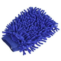 Uxcell Double-Sided Microfiber Soft Chenille Dusting Wash Mitten, Dark Blue