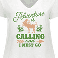 thumbnail image 4 of Inktastic Vintage Adventure is Calling and I Must Go with Moose Women's Plus Size V-Neck T-Shirt, 4 of 5