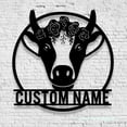 thumbnail image 3 of Craftnamesign Custom Floral Baby Dairy Cow Farmhouse Metal LED Light, Personalized Farm Name Sign, 3 of 5
