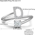 thumbnail image 2 of ORUYROP Initial Letter Ring for Women Girls Silver Stackable Alphabet Rings with Initial Adjustable Crystal Inlaid Initial Rings Gifts for Teen Girls, 2 of 6