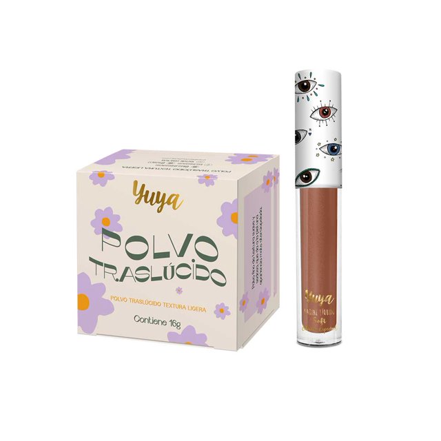 Polvo traslúcido Yuya 16g Labial Líquido Soft Míranos 3g