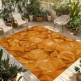 thumbnail image 2 of Outdoor Rug 3x5 ft Modern Artificial Outdoor Large Area Rug Non Slip Rubber Orange Abstract Art Front Door Mat RV Rug Camping Carpet Patio Outdoor Rugs for Backyard Balcony Deck Porch Indoor, 2 of 9