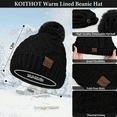 thumbnail image 2 of KOITHOT 3 Pieces Women Winter Beanie Hat Gloves Scarf Set, Soft Warm Thick Touch Screen Knitted Black, 2 of 6