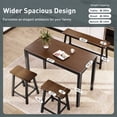 thumbnail image 6 of SUMMIT LIVING Counter Height Bar Table Set with Bar Stool and Bench, 4-Piece Wood Dining Table Set for Small Space, Walnut & Black, 6 of 9