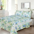 thumbnail image 4 of Ruvanti Full Size Sheets Set - Luxurious Silky Soft Microfiber Bedding - Cozy & Comfy - 15 inch Deep Pocket (Fits up to 17") Hotel Bed Sheets - 4 Pcs - Green Floral, 4 of 9