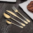 thumbnail image 1 of 24pcs Luxury Gold Cutlery Set Stainless Steel Cutlery Gold Dinner Knife Fork Spoon Tableware, 1 of 4