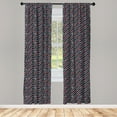 thumbnail image 3 of Ambesonne Geometric Curtains, Stripy and Hipster, Pair of 28"x84", Multicolor, 3 of 5