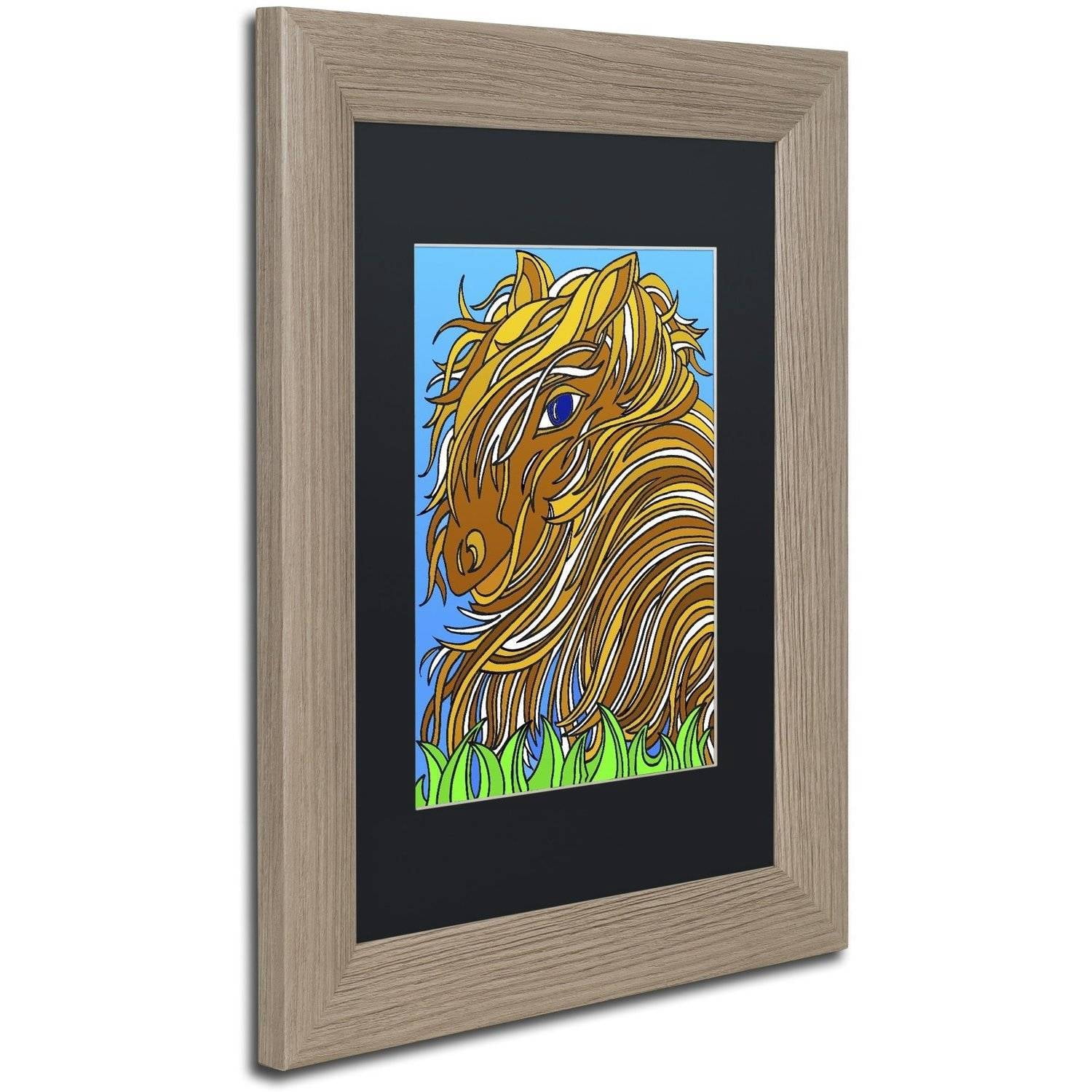Trademark Fine Art "Harrington the Horse Alive" Canvas Art by Kathy G. Ahrens, Black Matte, Birch Frame