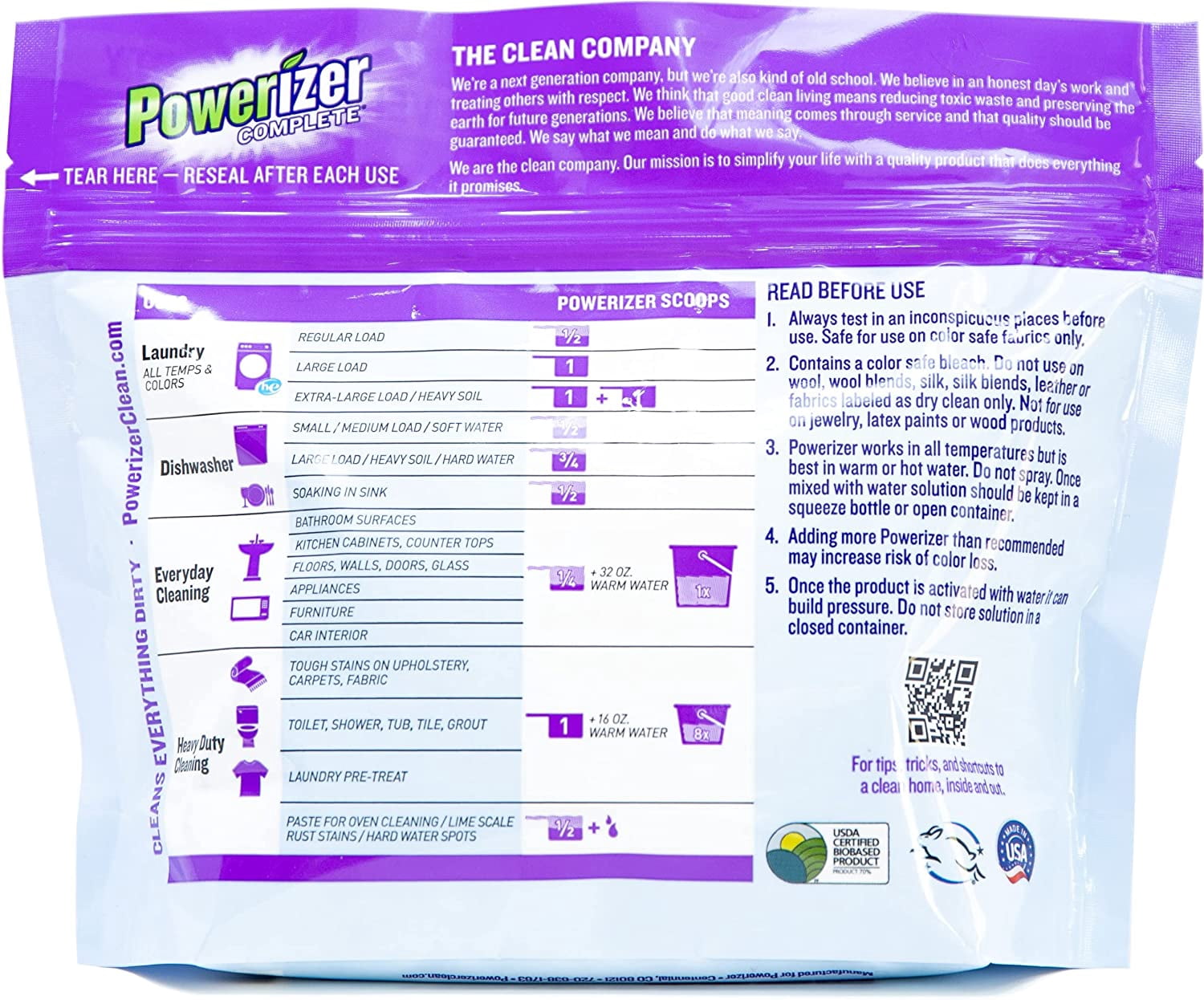 Complete Multi-purpose Detergent Powder - Oxi Stain Remover - Natural Laundry Soap - Non Toxic Diswasher Cleaner - 1lb