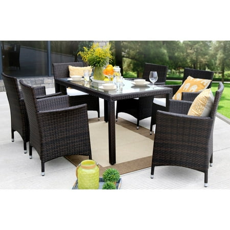 Baner Garden Outdoor Furniture Complete Patio Cushion PE Wicker Baner Garden Outdoor Furniture Complete Patio Cushion PE Wicker Rattan Garden Dining Set, Brown, 7-Pieces - Walmart.com - Baner Garden Outdoor Furniture Complete Patio Cushion PE Wicker