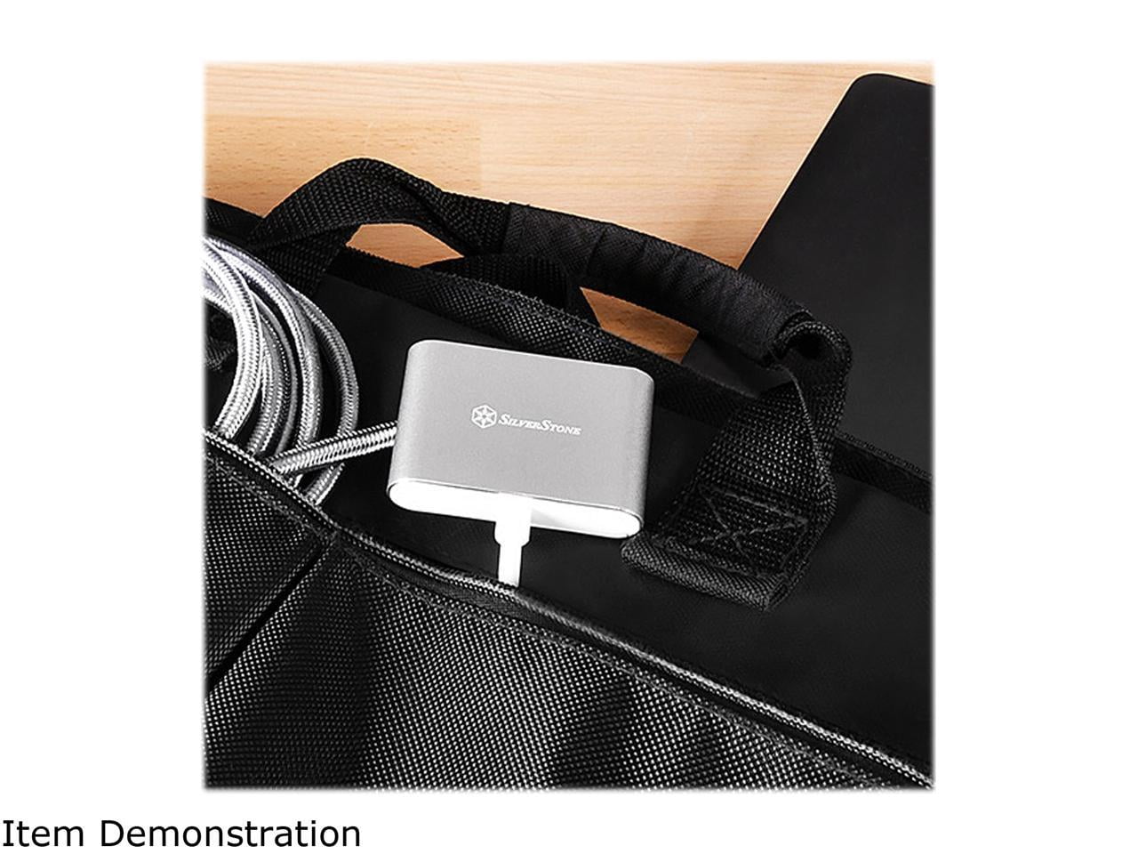 Silverstone SST-EP16 USB Type-C to VGA and HDMI Adapter, HDMI supports 4Kx2K@30Hz, VGA support 1920x1200@120Hz, Dual Screen Display Simultaneously,Charcoal