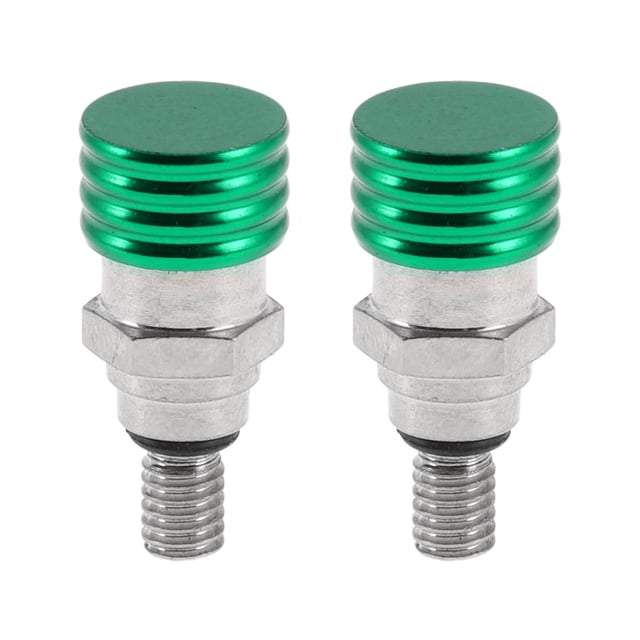 Tornillo de motocicleta universal M4x0.7 Unique Bargains 2pcs válvula de purga de aire de horquilla de motocross color verde