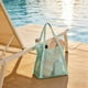 thumbnail image 1 of Mesh Beach Bag Large Capacity Storage Tote Portable Drawstring Net For Wet Clothes Towels Snorkeling Supplies Blue, 1 of 6