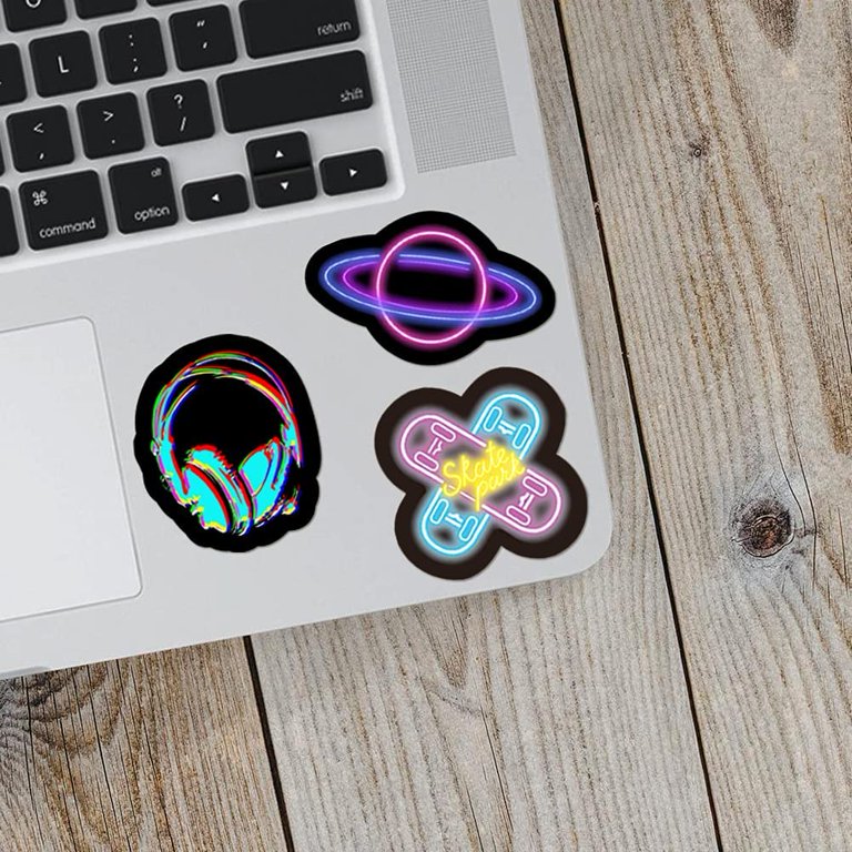 Neon Stickers Pack, 100Pcs Waterproof Vinyl Stickers for Water Bottles  Skateboard Laptop Guitar Computer Phone, Trendy Graffiti Stickers for Teens  and Adults 