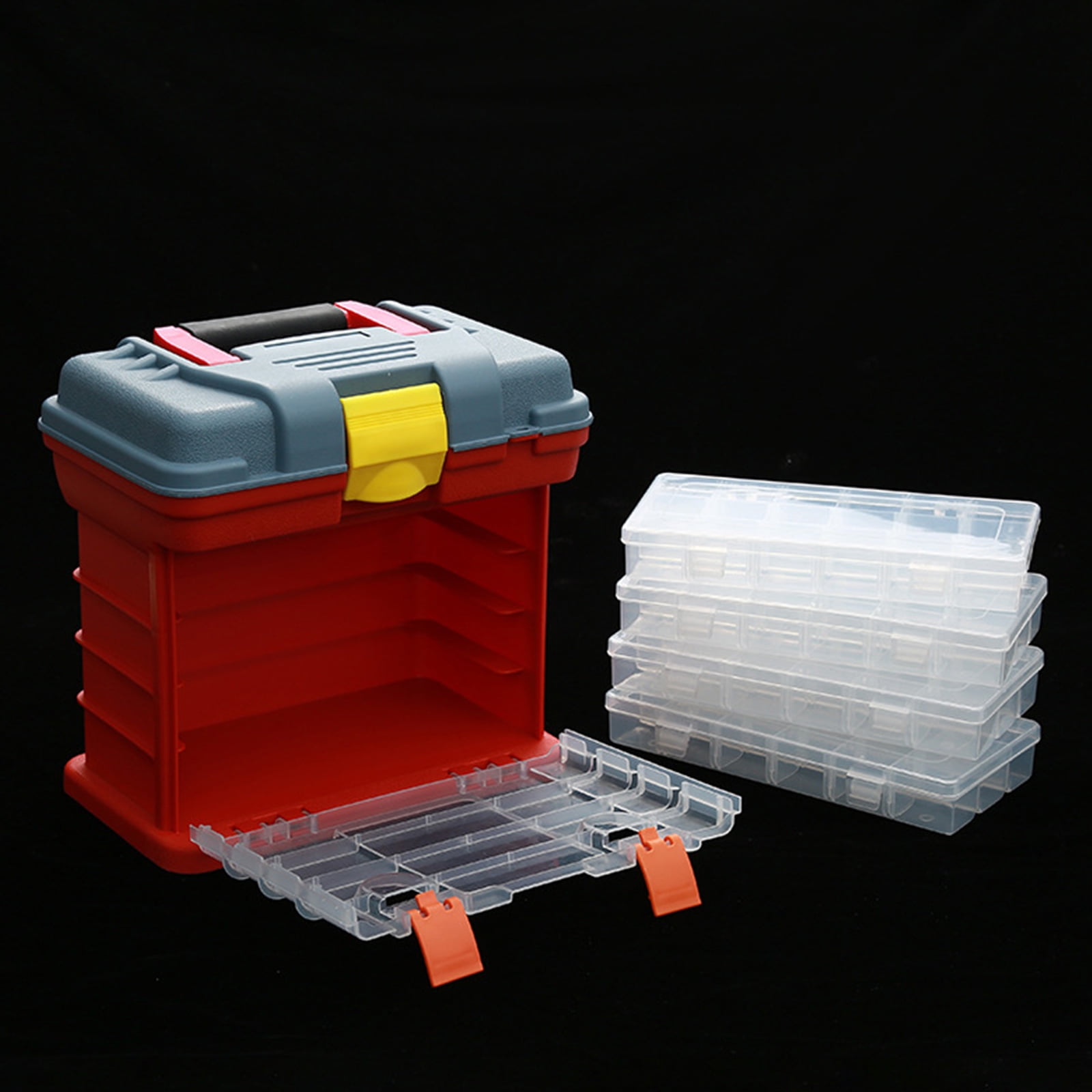 4 Layer Stackable Storage Box Things Crafts Storage Box Adjustable Compartment for Jewelry Tool Small Item