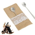 thumbnail image 4 of Natural Burlap Tableware Utensil Holders Lace Silverware Holder Bag Linen Knife and Forks Cutlery Pouch Bag for Vintage Rustic Wedding Decor Bridal Shower Party Restaurant Table Setting Decorations, 4 of 11