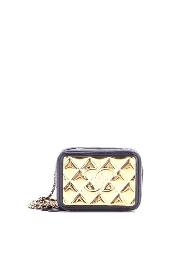 Pre-Owned CC Zip Around Clutch with Chain Quilted Metal and Lambskin Small By Rebag