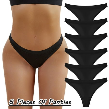 

PEASKJP Cotton Bikini Underwear for Women Comfort Women s Underwear Seamless Thong T Back Panty Cotton Breathable Thongs Panties for Women Black L