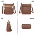 thumbnail image 3 of FALAN MULE Small Vegan Leather Women Crossbody Shoulder Bag Multi Zipper Pocket Handbag, 3 of 6