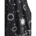 thumbnail image 5 of Rosegal Women Casual Plus Size O Ring Sun and Moon Print Irregular Tank Top Black 5X, 5 of 5