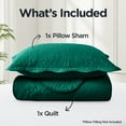 thumbnail image 6 of Ameha 2 Piece Quilt Set Lightweight Embossed Floral Bedspread Soft Microfiber Coverlet Twin Emerald Green, 6 of 11