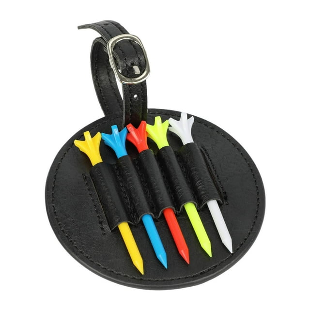 Bolsa de Tees de Golf shamjiam bolsa portátil de Cuero PU soporte profesional para Tee Negro