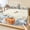 Beige, variant on King Size Fitted Sheet Set - Blue Pumpkins Fall 3 Piece Bedding Sets 16" Deep Pocket Fitted Sheet with 2 Pillowcases, Thanksgiving Coastal Eucalyptus Leaves Brushed Microfiber Hotel Luxury Bed Sheets