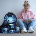 thumbnail image 3 of Garronmavis Backpack Set for Kids Large Capacity School Backpack with Lunch Box, Soft Pencil Case and Water Bottle Covers，Elementary Primary School Bag with Adjustable Straps Reading Axolotl Print, 3 of 8