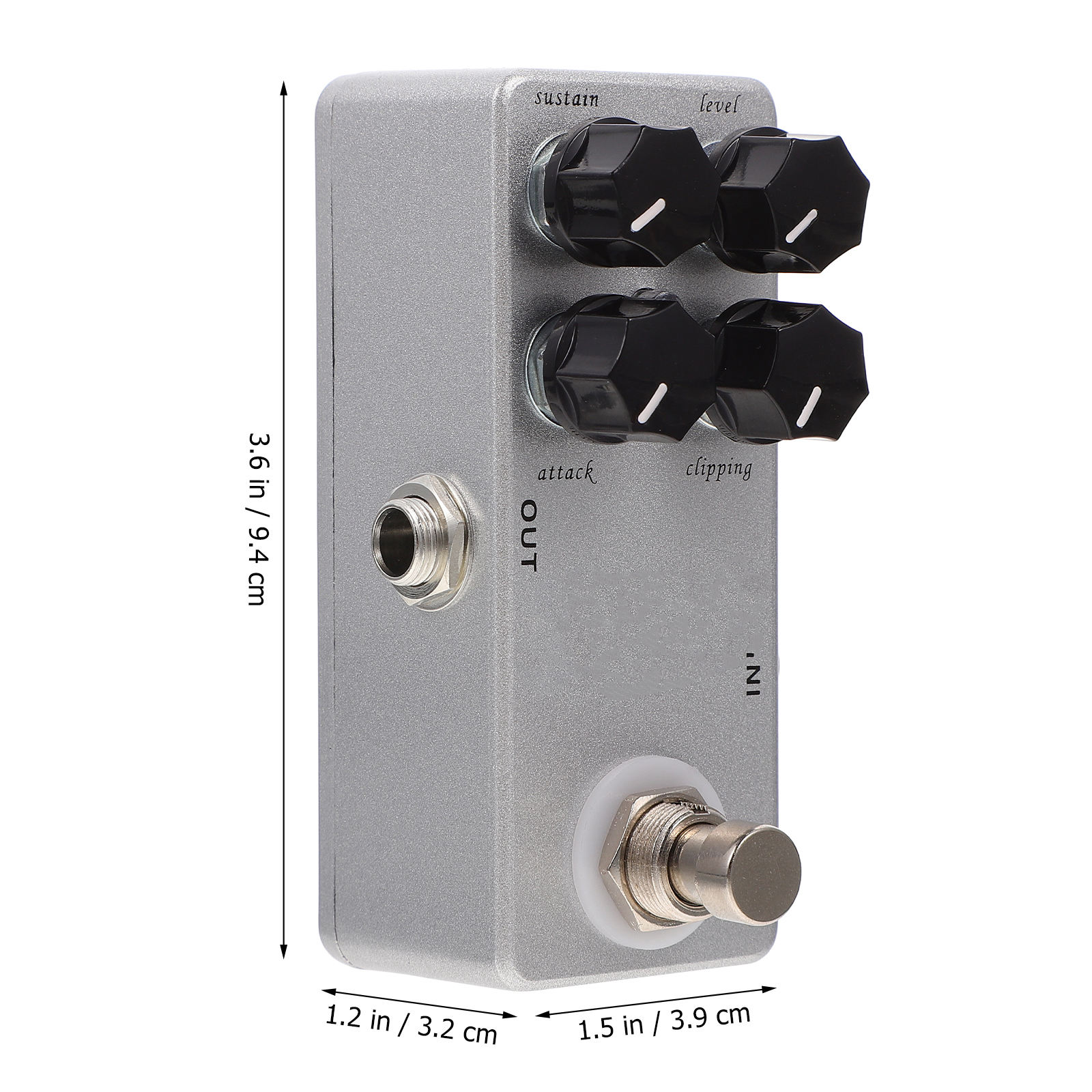 PENIKOKO 1Pc Silver Guitar Accessory Overload Effector Pedal Compact True Bypass Function