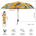 thumbnail image 3 of FORMRS Travel Umbrella Folding Auto Open Close Windproof Rain UV Protection, Yellow Sardines Pattern, 3 of 8