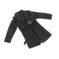 thumbnail image 2 of Kokiya 1/12 Scale Figure Trench Coat Double Breasted Long Trench Coat with Belt for 6'' Black, 2 of 9