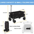 thumbnail image 2 of Yesfashion Heavy Duty Collapsible Wagon Cart, Large Capacity Beach Wagon Camping Cart with All-Terrain Wheels & Adjustable Handle, 2 of 10