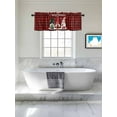 thumbnail image 4 of Christmas Gnomes Valances for Windows, Merry Christmas Winter Snow Red Black Plaid Light Filtering Window Treatment Valances, Rod Pocket Small Curtains for Kitchen/Bathroom, 54"x18", 4 of 9