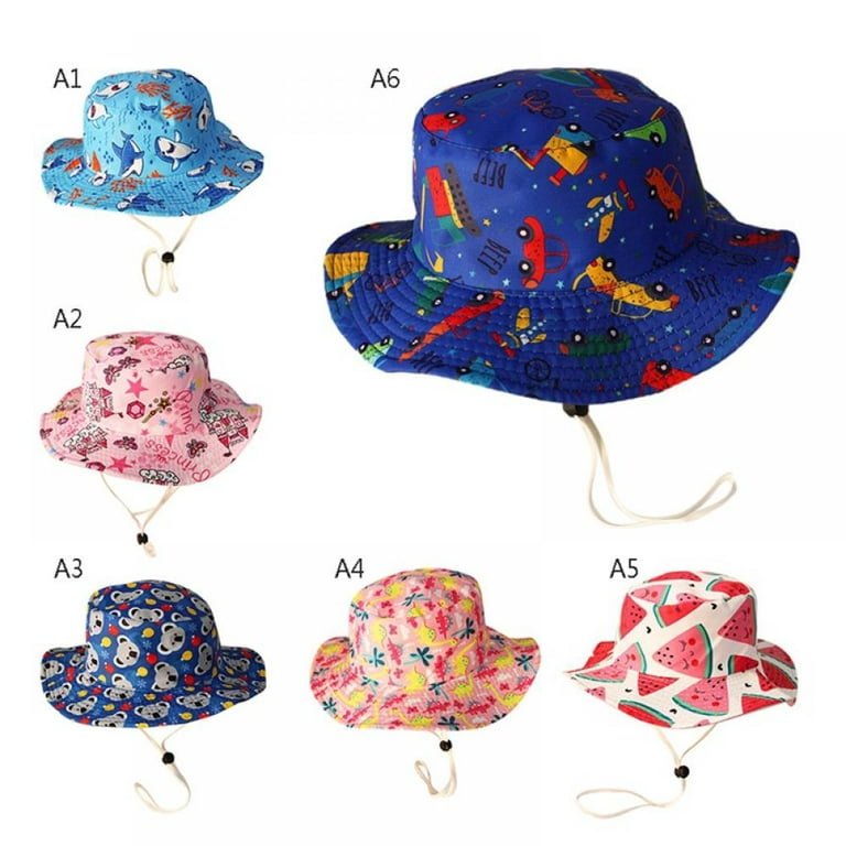 Summer Breathable Baby Bucket Hat Cartoon Animal Print Sun Hat