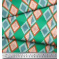 thumbnail image 3 of Soimoi Green polyester Crepe Fabric Stripe & Diamond Geometric Print Fabric by Yard 52 Inch Wide, 3 of 3