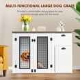 thumbnail image 4 of Demi Bonn 43" Dog Crate End Table Dog Cages with Drawer, Pet Kennels Cages with Double Doors Nightstand, Dog House Indoor Use Medium, White, 4 of 9