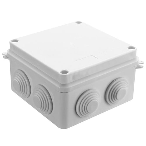 100x100x70mm Waterproof Outdoor Junction Box With 7 x Grommets CCTV Wire Cable