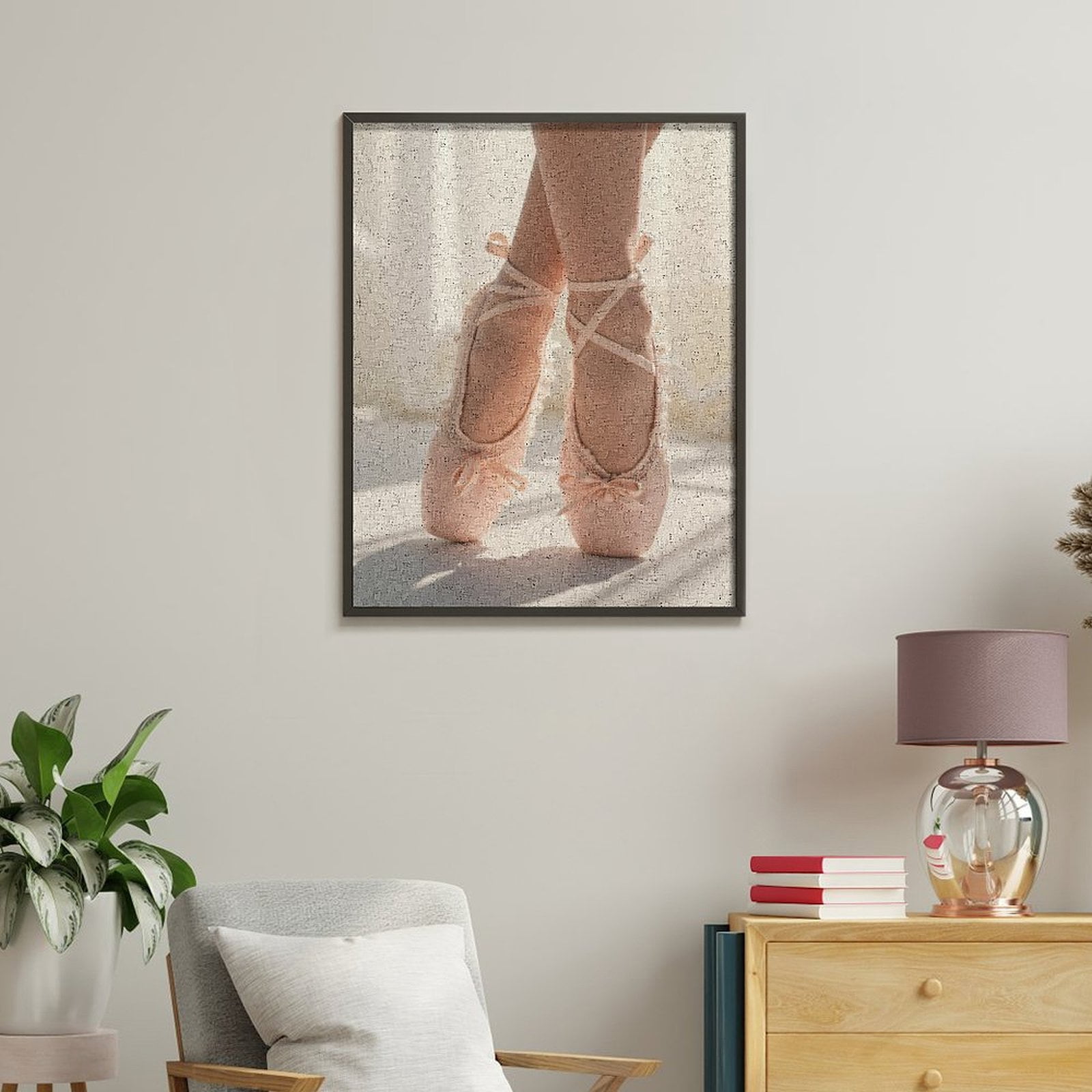 Paint By Numbers Kit for Adults Beginner - DIY Ballet Pointe Shoes Lace Elegance Canvas Painting Kits for Adults, Frameless Paint By Number for Adults for Home Wall Decor 16x20 Inch
