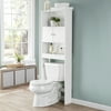 White Bathroom Space Saver with 3 Fixed Shelves, Mainstays over the Toilet Storage