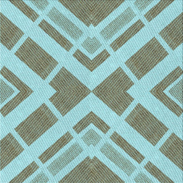 Ahgly Company Machine Washable Indoor Square Transitional Blue Lagoon Blue Area Rugs, 5' Square
