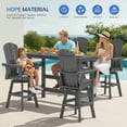 thumbnail image 2 of SERWALL HDPE Outdoor Swivel Bar Chair, Bar Height Adirondack Barstools, All Weather Pub Bar Chair, Gray, 2 of 5